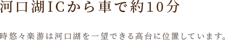 河口湖ICから車で約10分